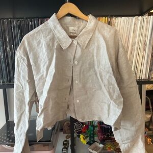 Aritizia Ecre/Natural Linen cropped long sleeve XL - with tags!